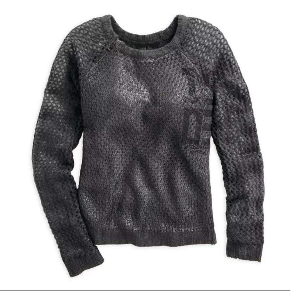 Harley Davidson black label knit metallic sweater